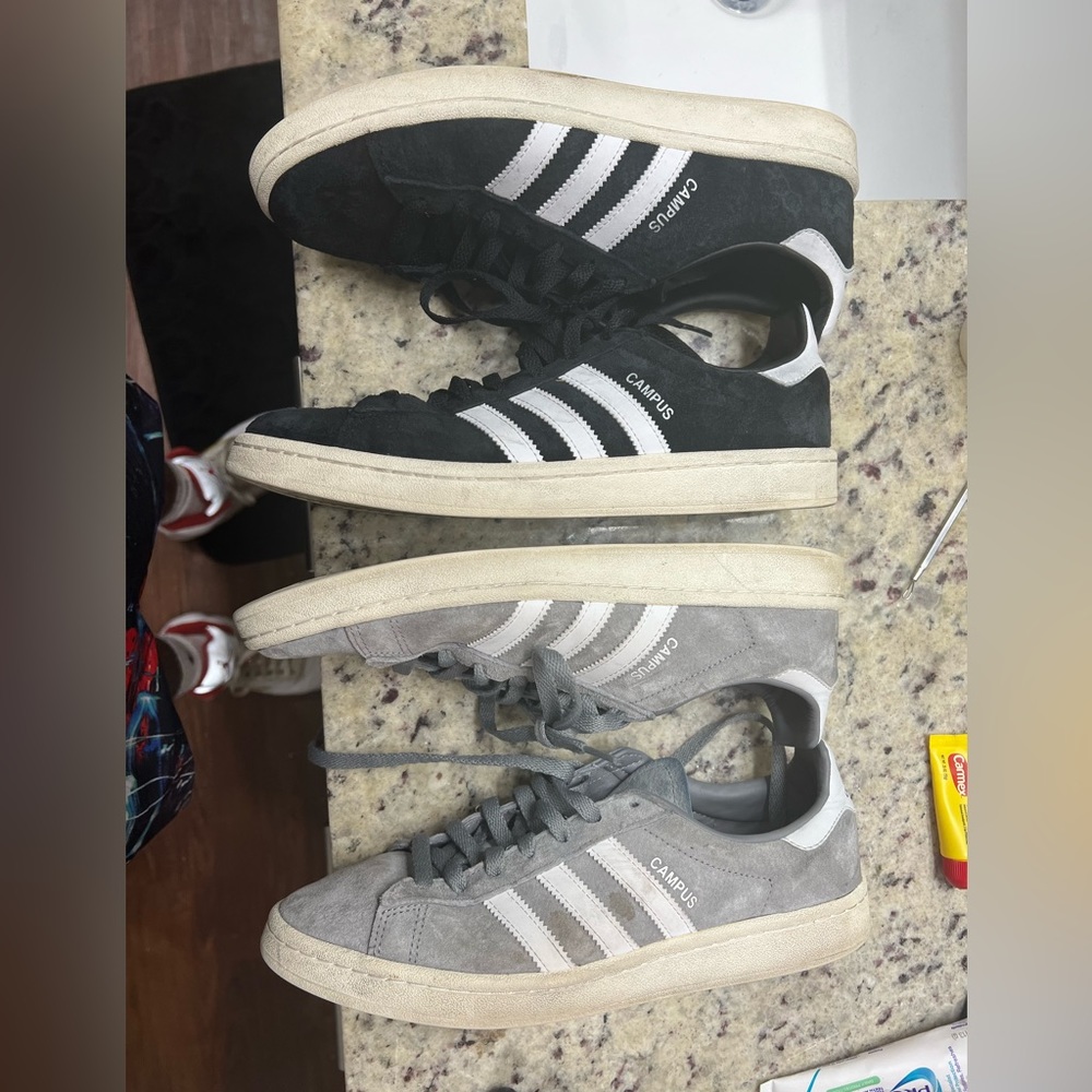 Two Addias Campus size 9 - used black and grey